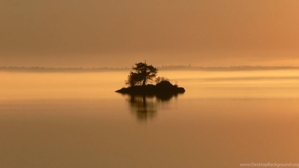 Download Wallpapers 2048x1152 Island, Tree, Bushes, Evening ...