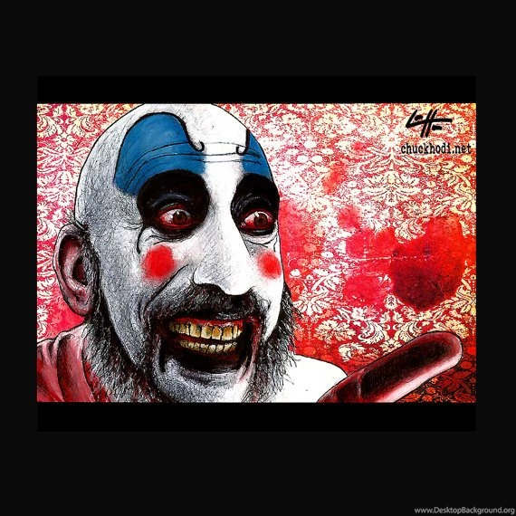 Print 8x10 Gotcha Captain Spaulding Clowns Horror By Chuckhodi
