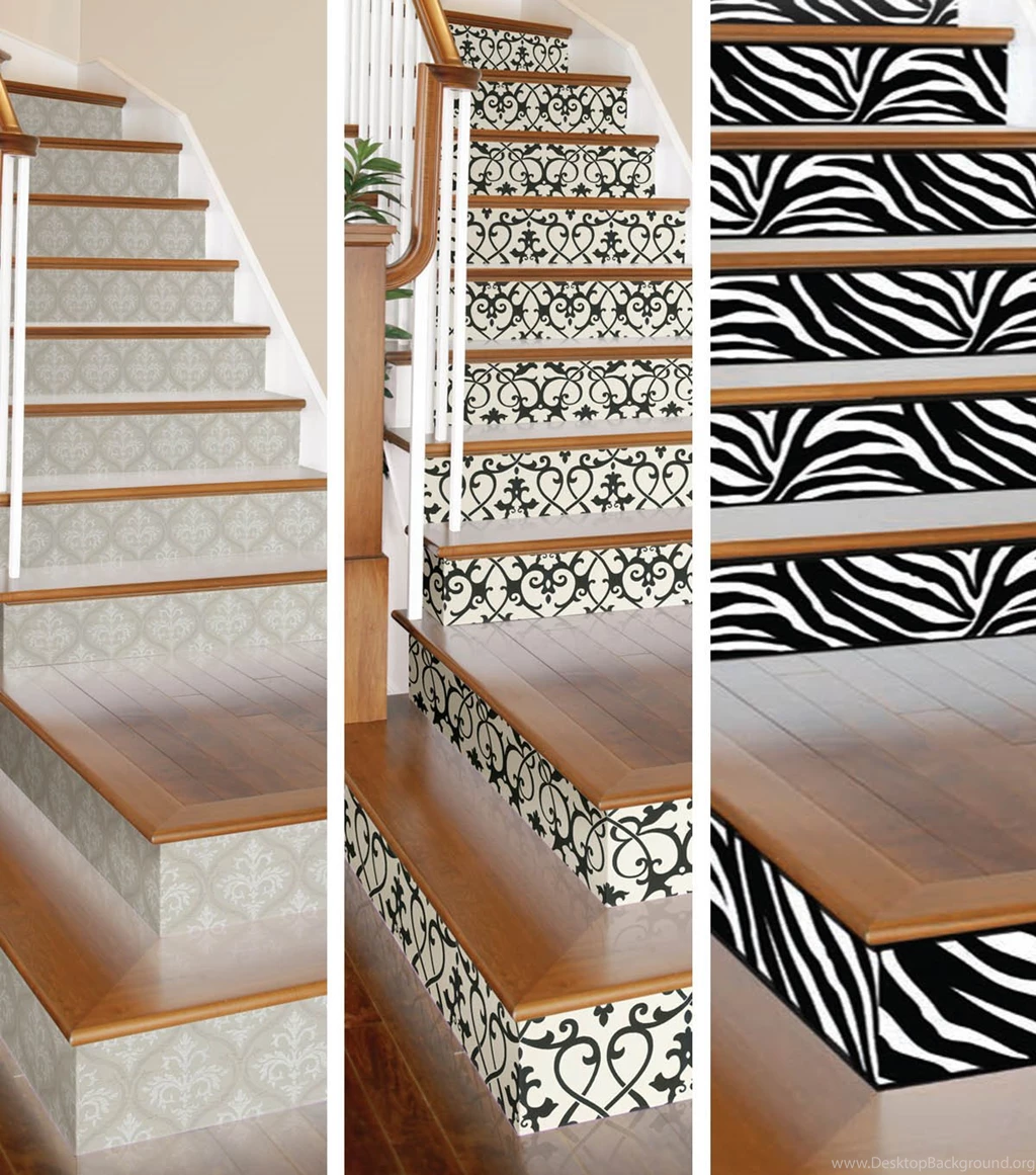 Wallpapered Stair Risers JoAnn
