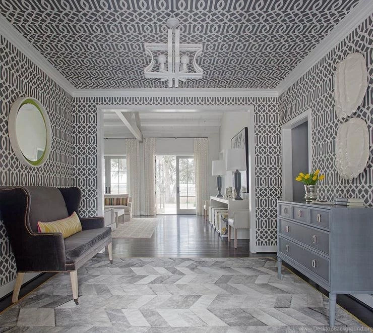 Wallpapered Foyer Ceiling Design, Decor, Photos, Pictures, Ideas ...