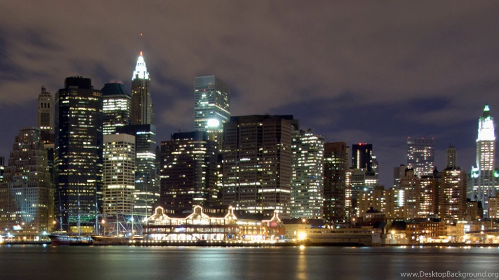 New York Night Lights 1366x768 Wallpapers