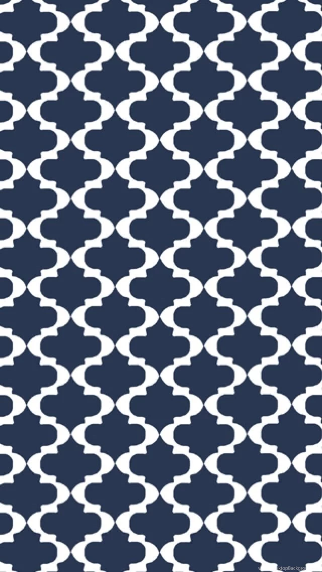 Navy Blue And White Quatrefoil Pattern Iphone Wallpapers ...