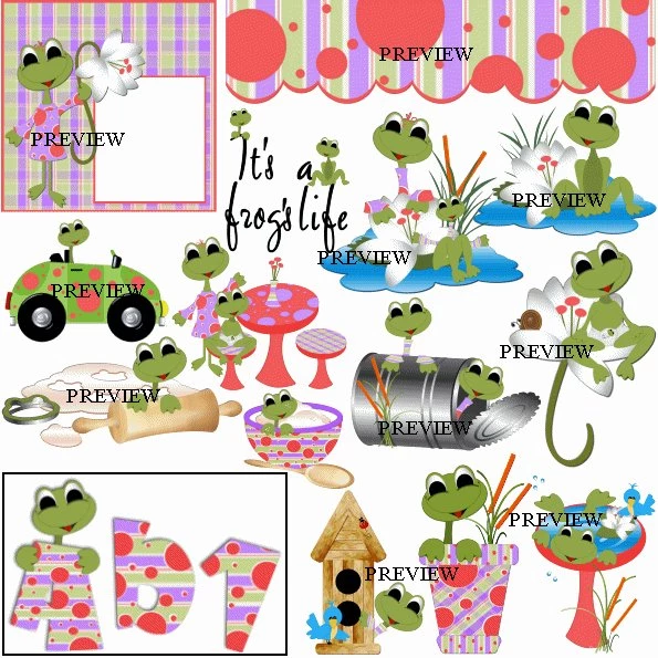 It's A Frog's Life Frogs From J.Rett Graphics
