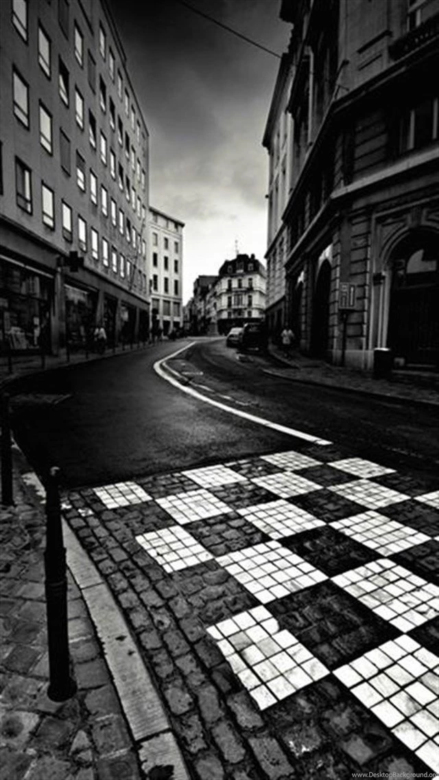 Black White City Street The iPhone Wallpapers