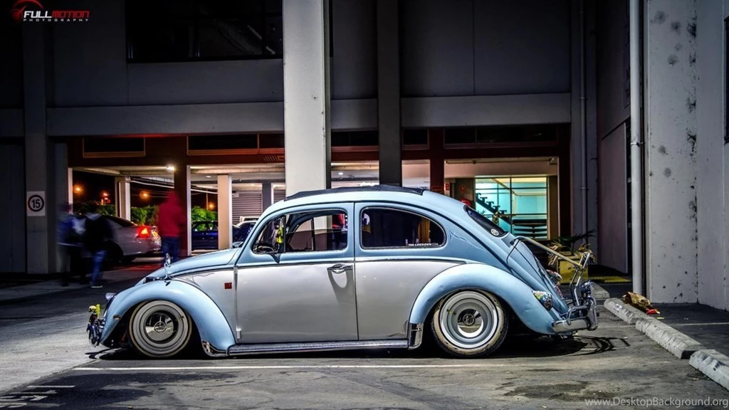 Blue Old Volkswagen Classy Low Lowrider Beetle Wallpapers