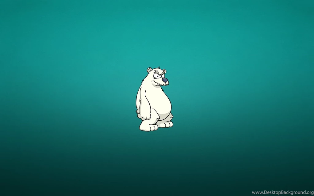 Grumpy Cartoon Polar Bear Minimalist HD Wallpapers
