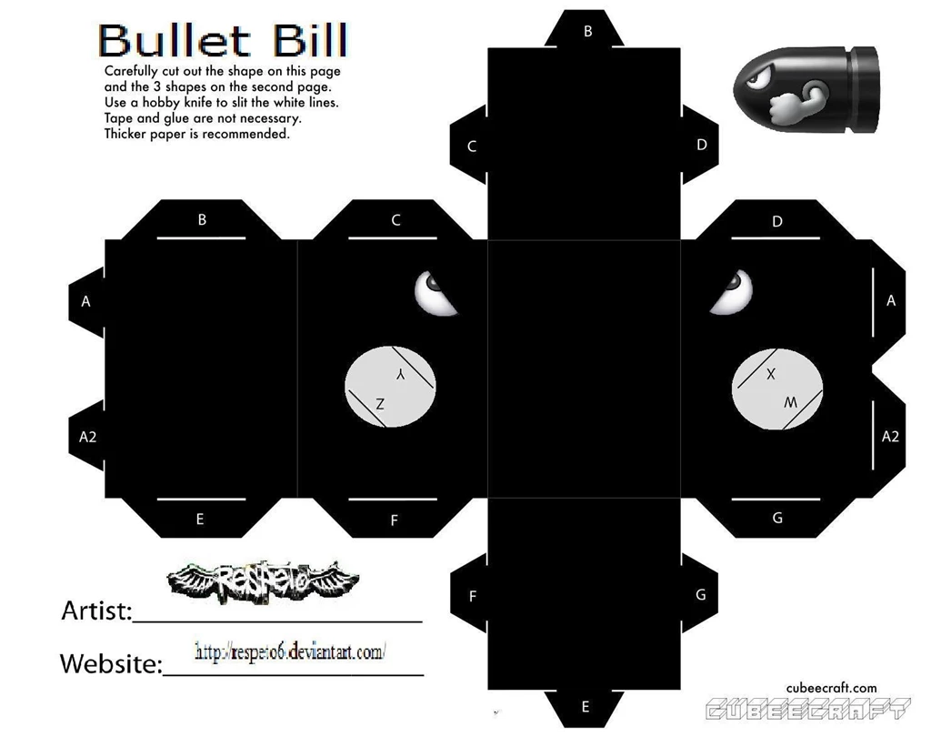 Bullet Bill Cubee By Respeto6 On DeviantArt