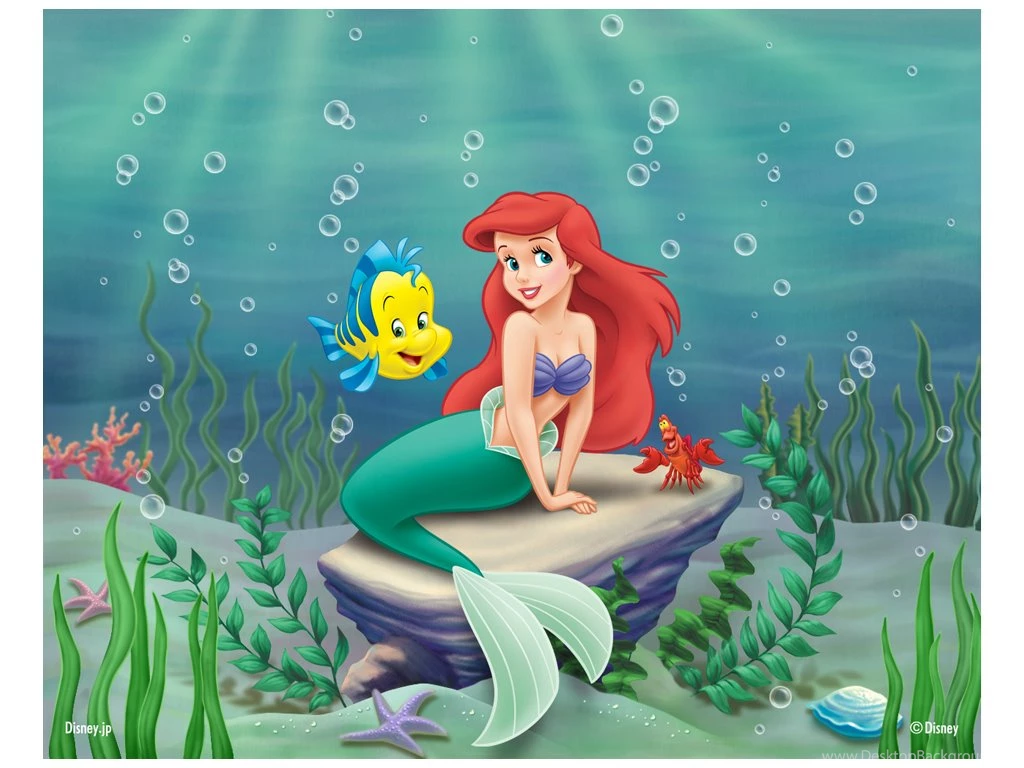 Mermaid In An Orange Bubble Wallpapers