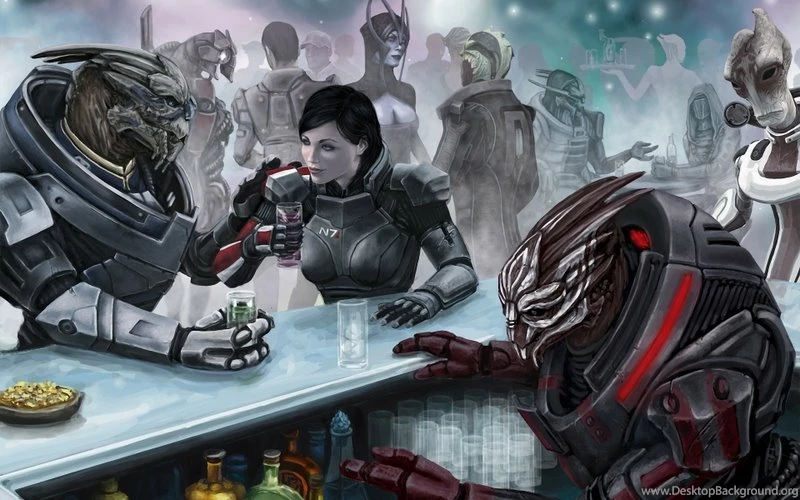 Mass Effect Mass Effect Normandy Garrus Vakarian Femshep Game Bar ...
