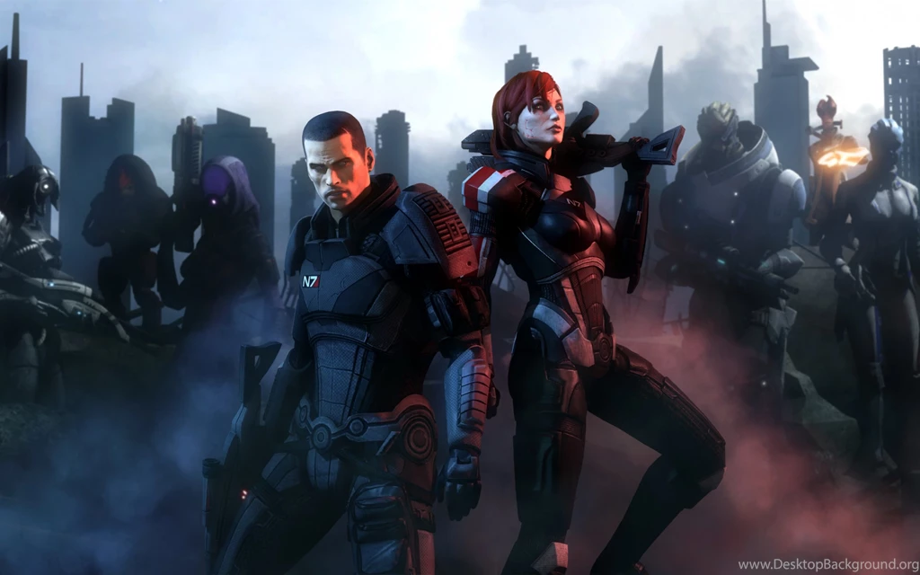 Download Wallpapers 2560x1600 Mass Effect, Shepard, Garrus Vakarian ...