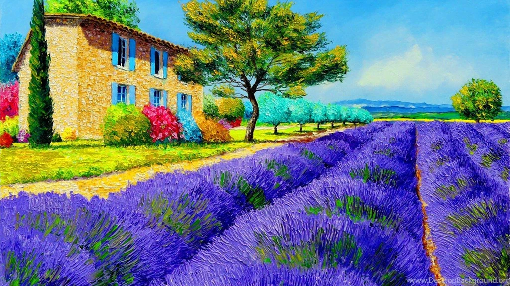 Countryside House Near Lavender Field (