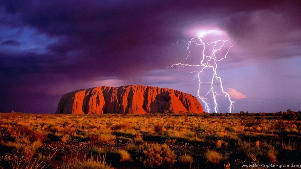 Lightning At Ayers Rock Uluru Australia 1212365 Wallpapers ...