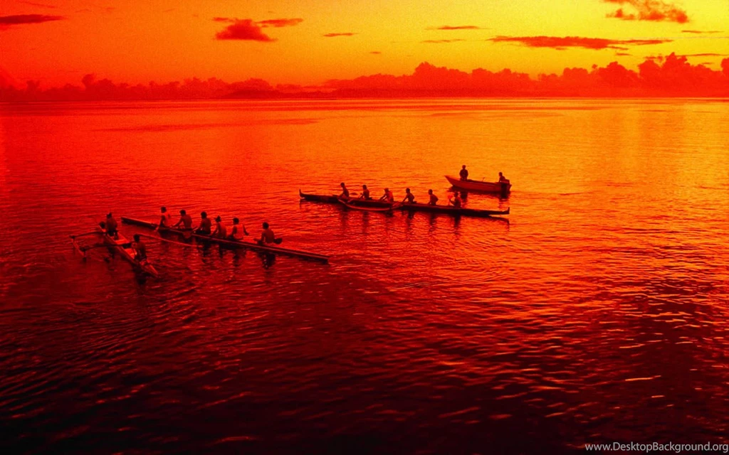 Rowing At Sunset 1280x800