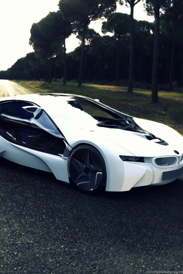 Bmw I8 Sports Car Road Tree Mobile Wallpapers Mobiles Wall