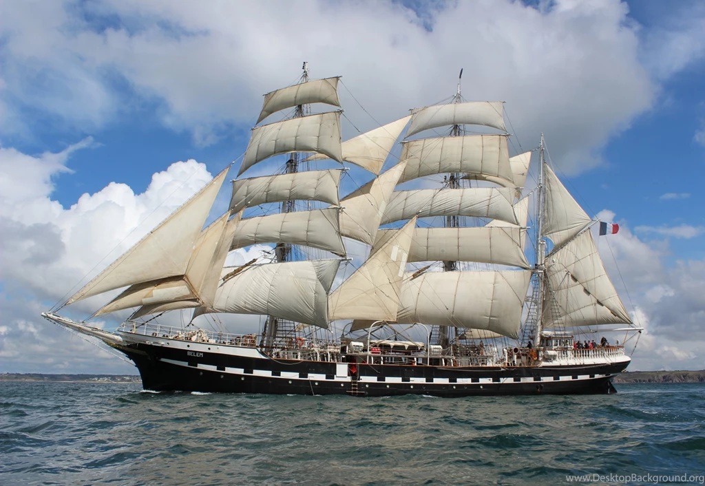 Sea Waves Military Sailboats Belem France Rigging Mast Sail Waving ...