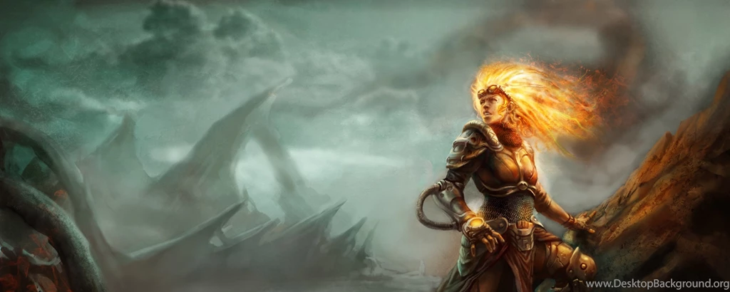 Download Wallpapers 2560x1024 Magic, The Gathering, Chandra, Art ...