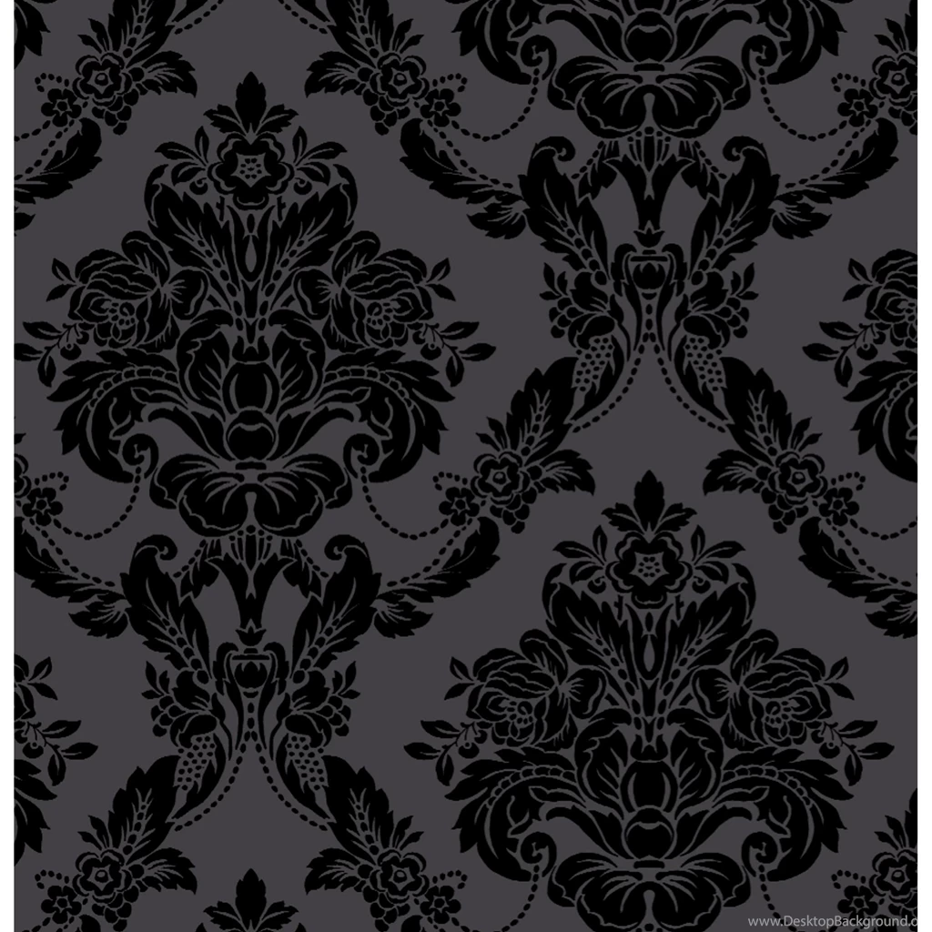 Sophie Conran Palais Genuine Velvet Flock Wallcoverings Black ...