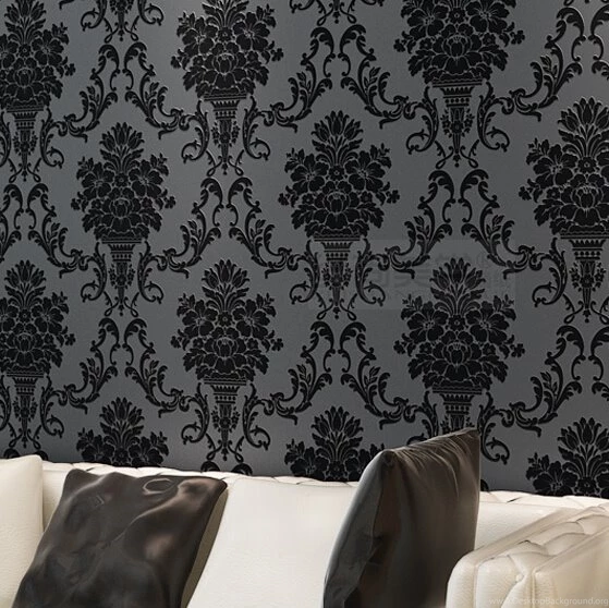 2015 Luxury 3d Flocking Velvet 3d Wallpapers Rolls Damascus Sofa ...