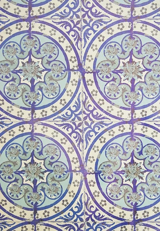 Paper Tiles Old Blue