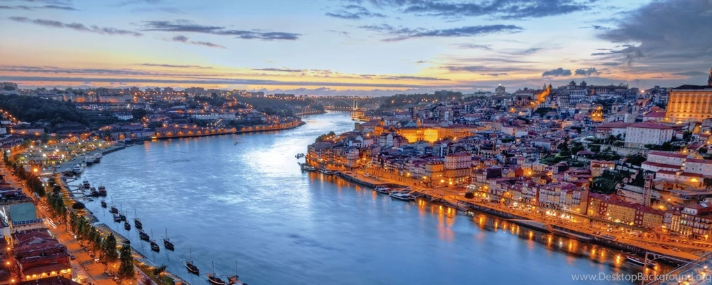Download Wallpapers 2560x1024 Portugal, Lisbon, River, Night ...