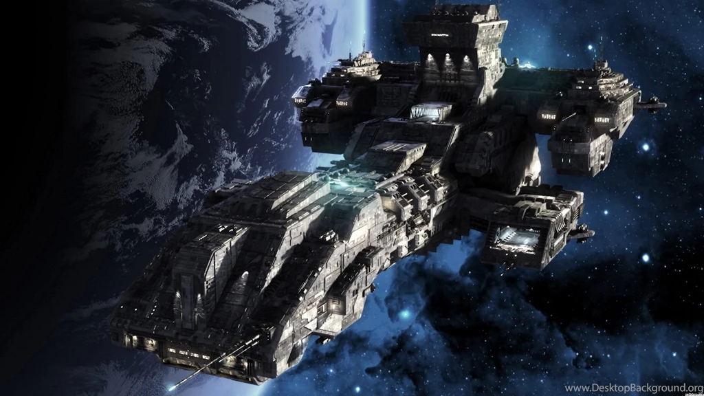 Wallpapers Stargate Earth Battlecruiser Orbit Cloud Star Free ...