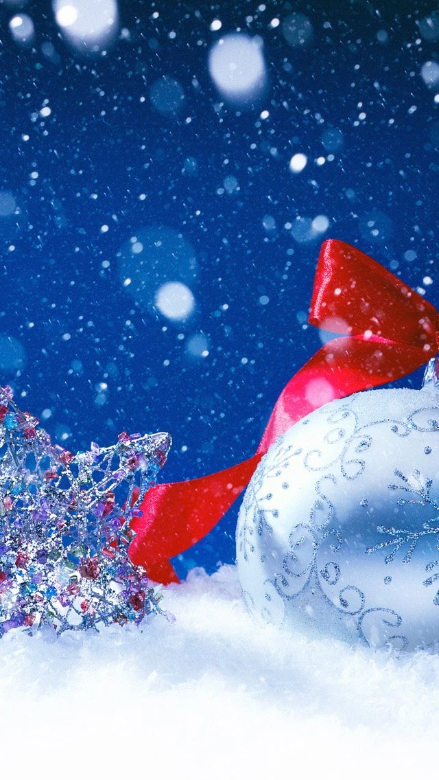 Christmas Star And Ball iPhone 5s Wallpapers Download