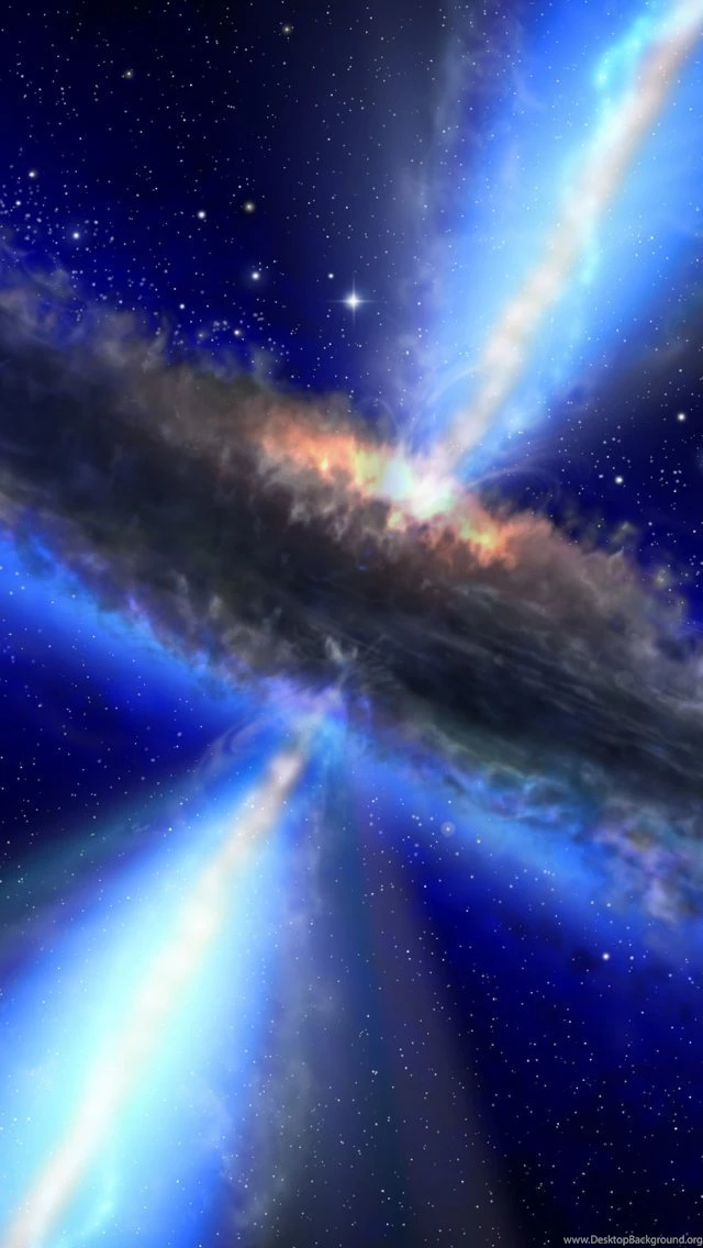 Wallpaper: Quasar, Stars, Universe, Space, Blue Light, Fantasy ...
