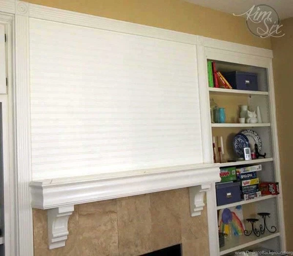 Fireplace Makeover Using Beadboard Wallpapers The Kim Six Fix