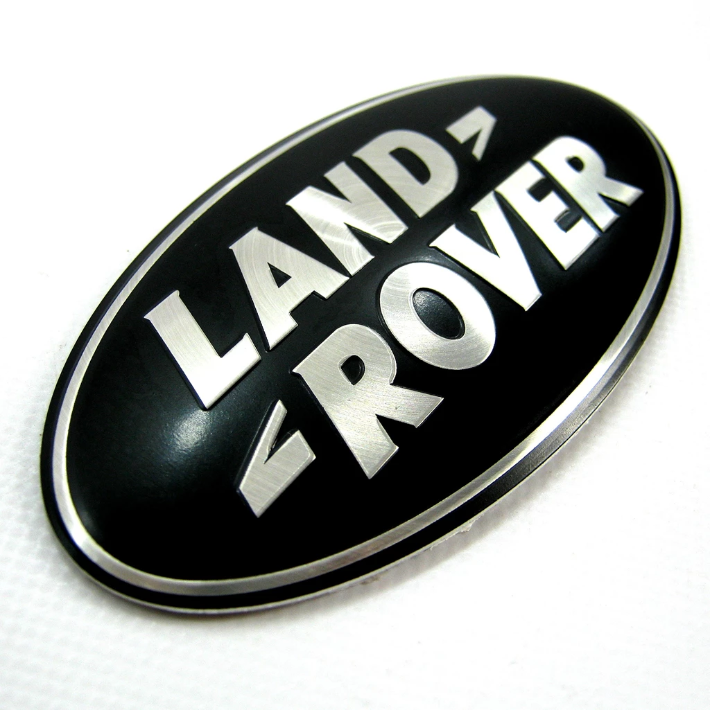 Land Rover Defender Black Silver Front Grille Badge Oval