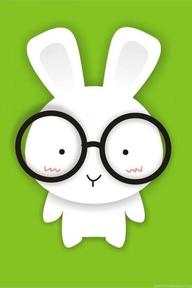 Wearing Glasses Cartoon Rabbit iPhone Wallpapers, Backgrounds And ...
