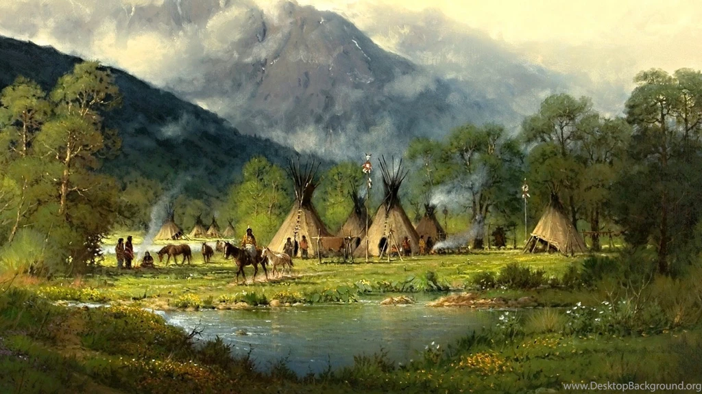 1920x1080 Peaks Forest Indian Tribe Pond Desktop PC And Mac Wallpapers