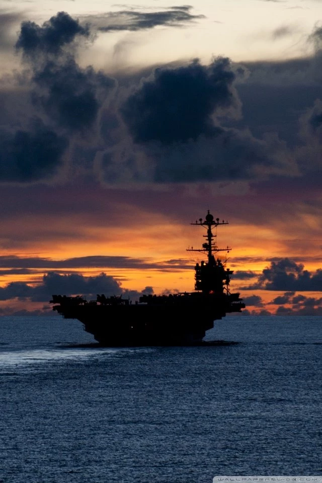 Aircraft Carrier At Sunset HD Desktop Wallpapers : Fullscreen ...