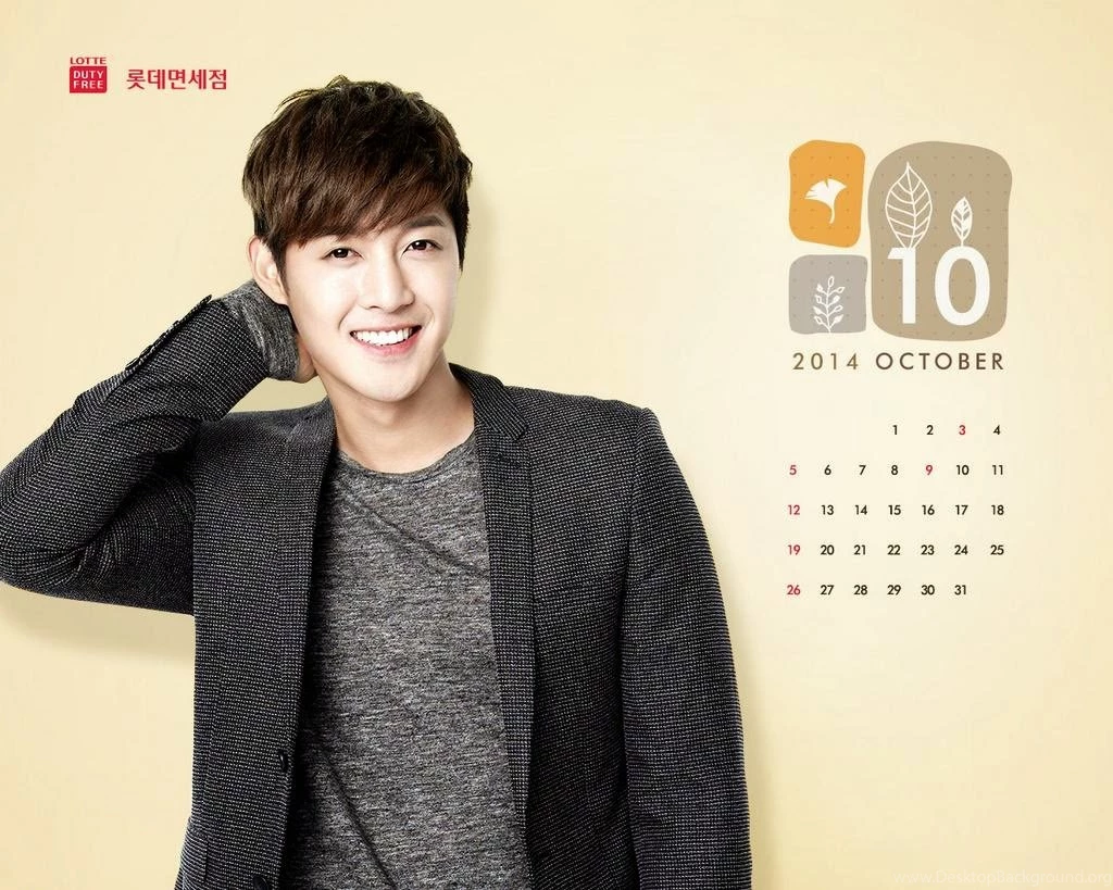 Photo] Kim Hyun Joong   Lotte Duty Free October 2014 Calendar ...