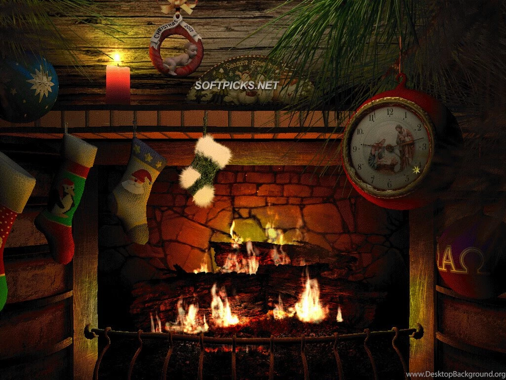Christmas Fireplace Wallpapers Free
