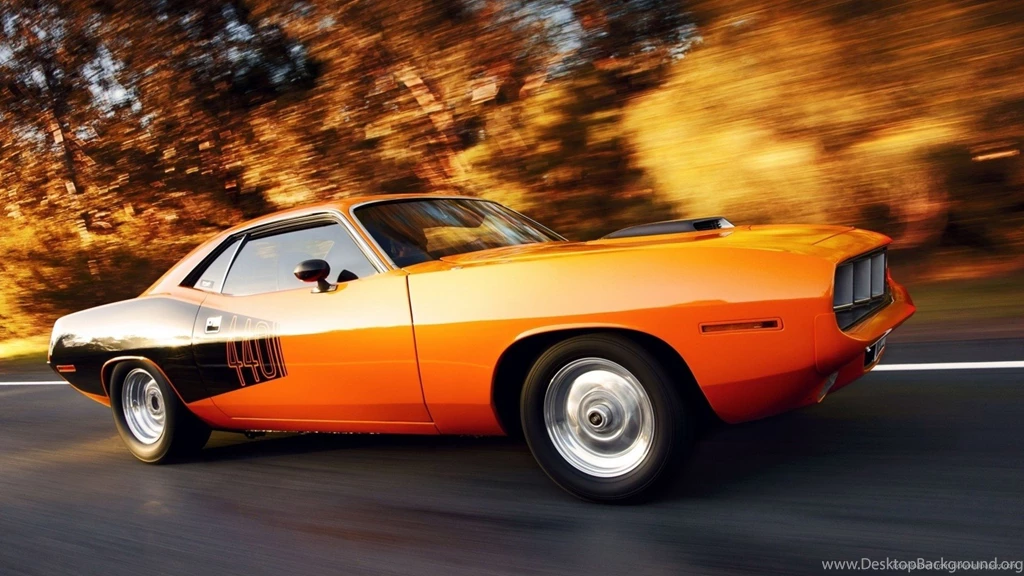 Download 1920x1080 Orange Plymouth Barracuda Rolling Wallpapers
