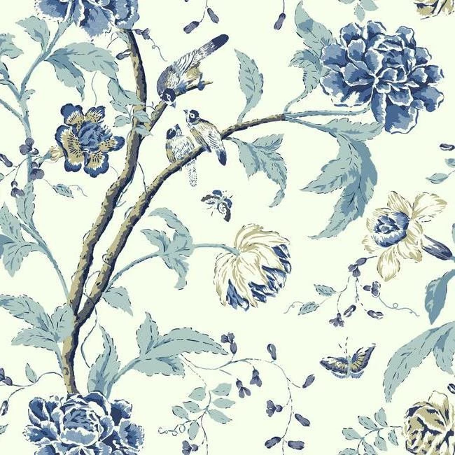 Teahouse Floral Wallpapers In Blue And White Design By Carey Lind ...