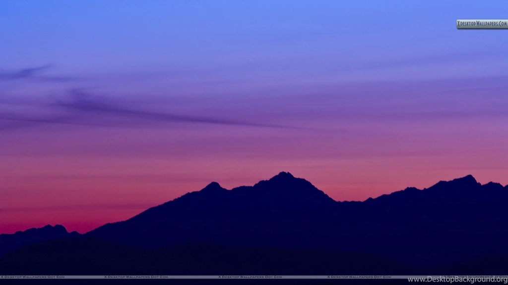 Mountain In Pink Evening At Sunset Wallpapers