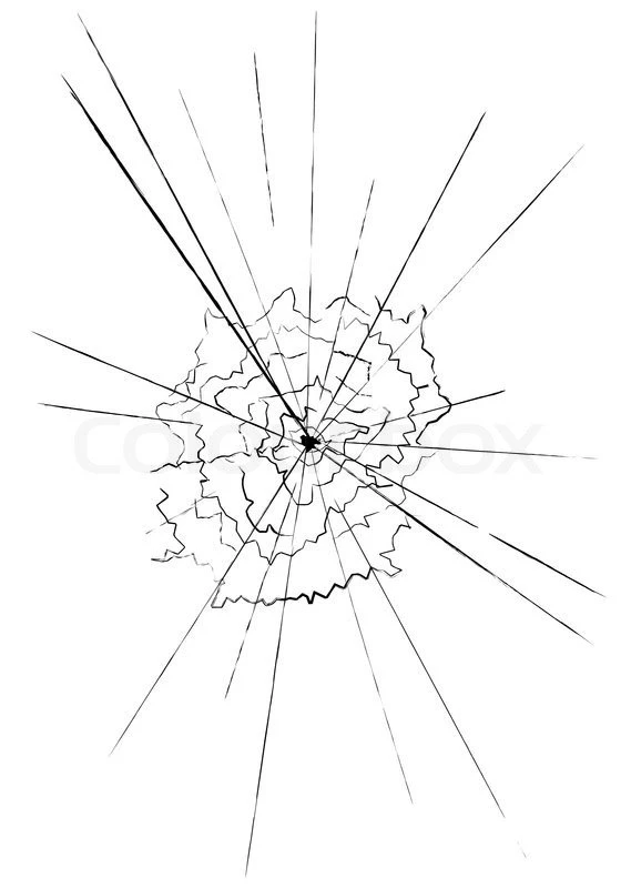 Illustration Of Shattered Glass Over A White Backgrounds