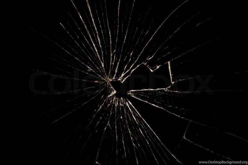 Broken Glass Isolated On Black Backgrounds