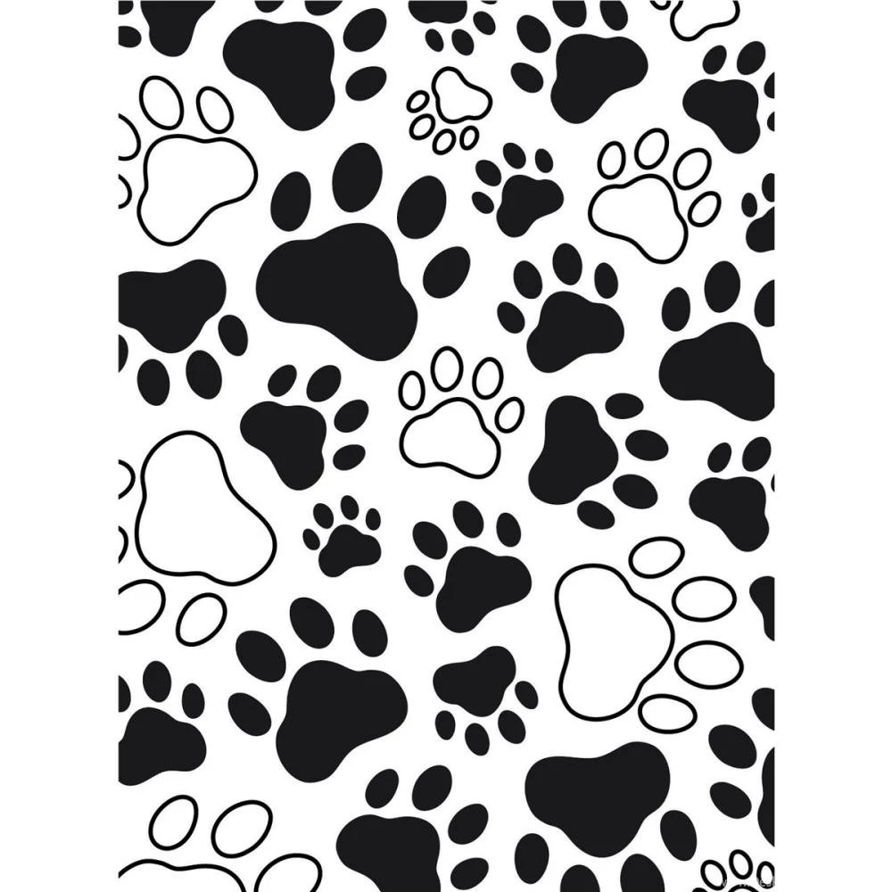 Embossing Folder Paw Print Backgrounds Blue Edge Crafts