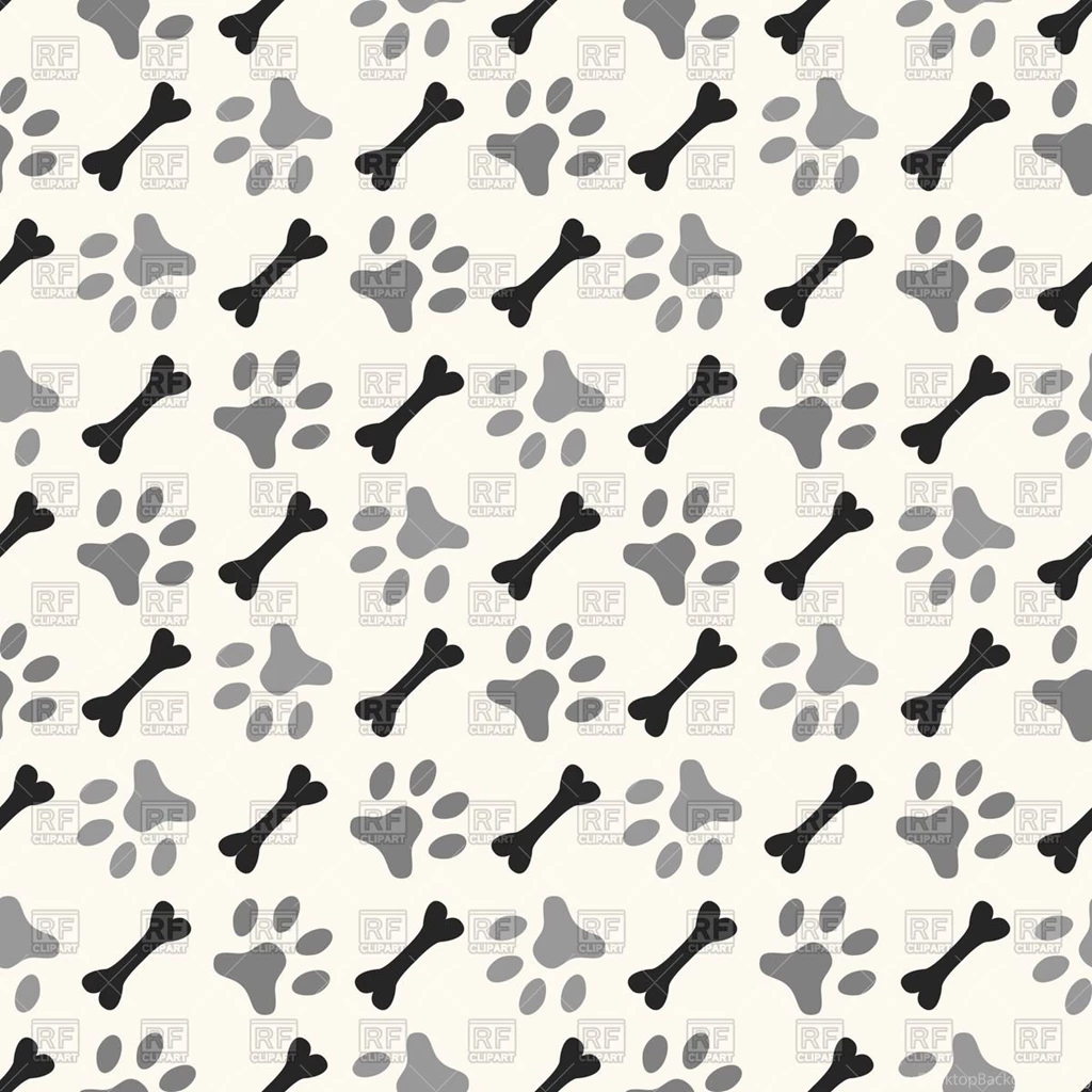 Seamless Backgrounds With Dog's Paw Print And Bone, 40630 ...