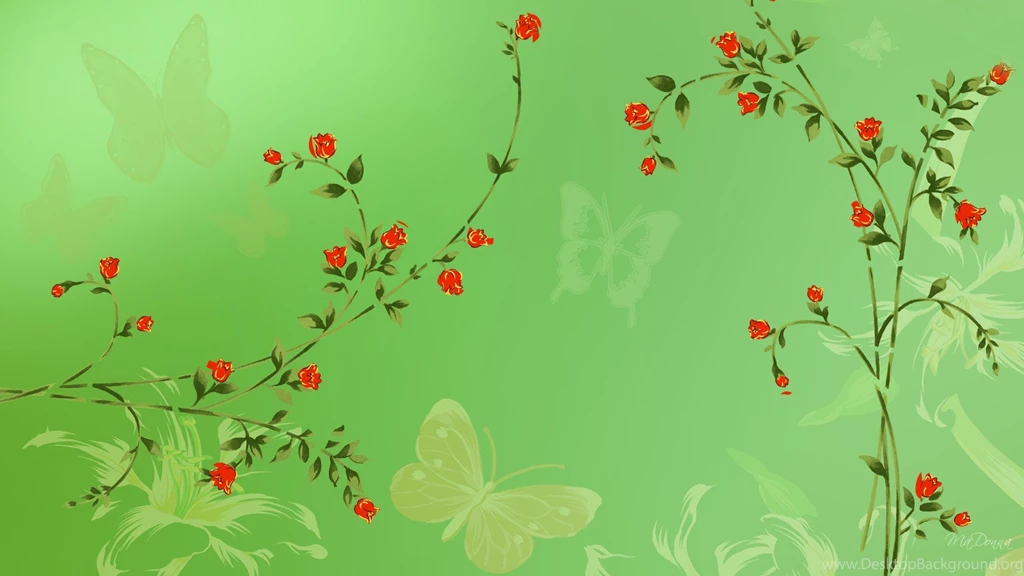 Cartoon Flowers Wallpapers, Green Backgrounds, Pictures And Images