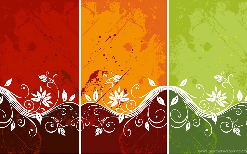 Green Red And Brown Leaves