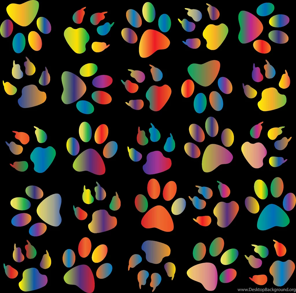 Clipart Colorful Paw Prints Pattern Backgrounds Reinvigorated 4 ...
