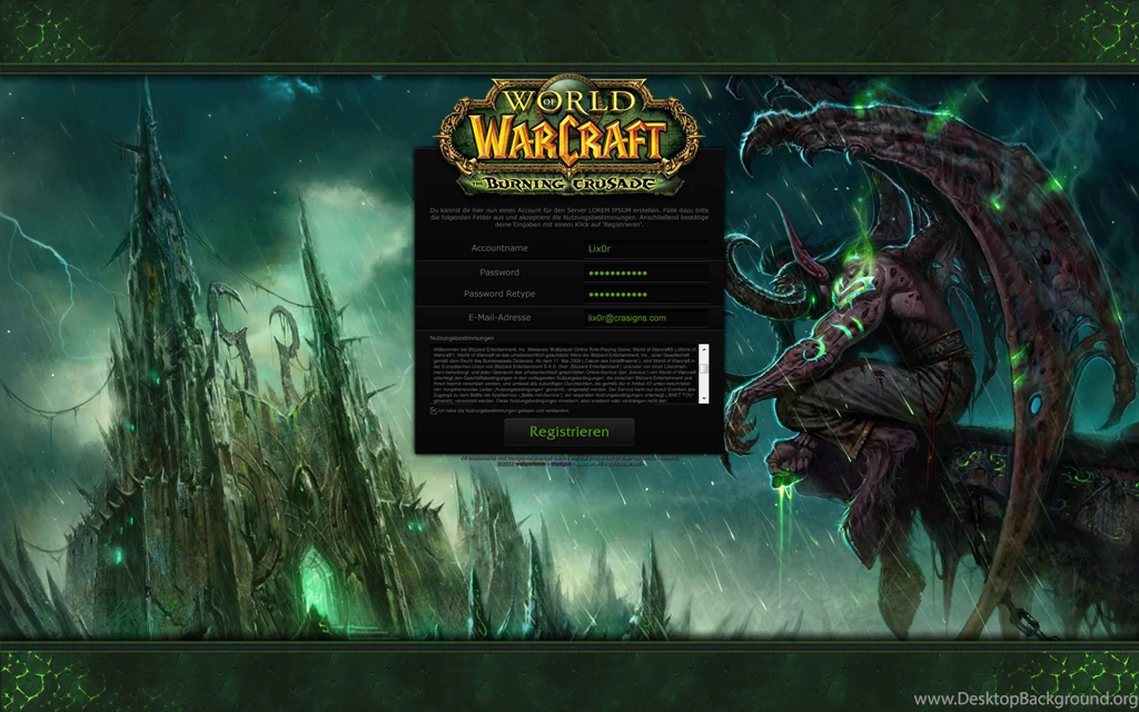 TBC / WotLK / Cata / MoP Accountsite