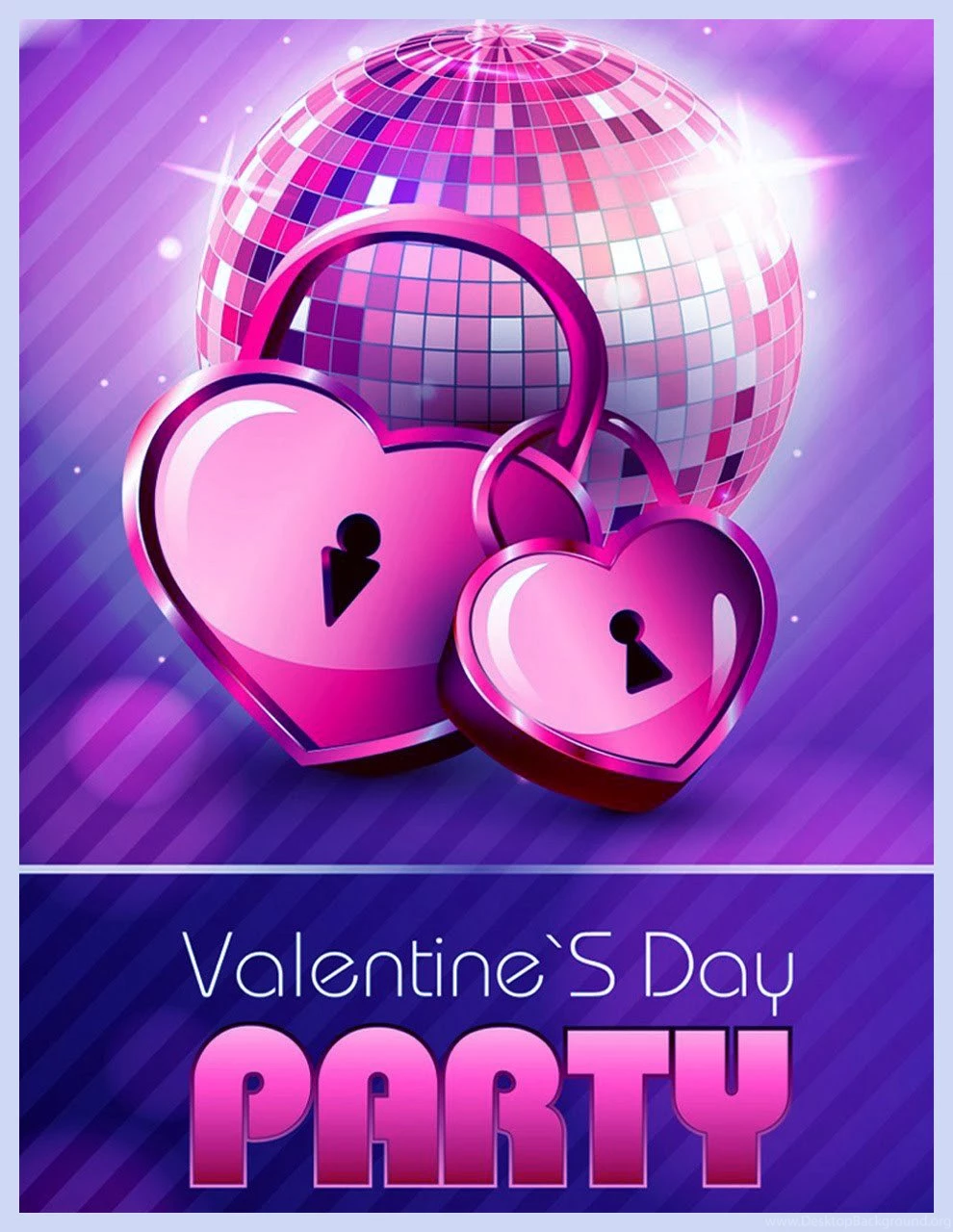 Nice Happy Valentines Day Party Invitation Card Valentines Pink ...