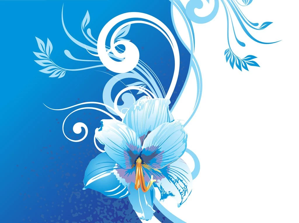Backgrounds With Blue Flowers Vector Art & Graphics
