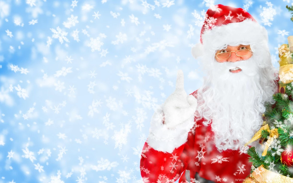 Download Wallpapers 3840x2400 Santa Claus, Snowflakes, Christmas ...