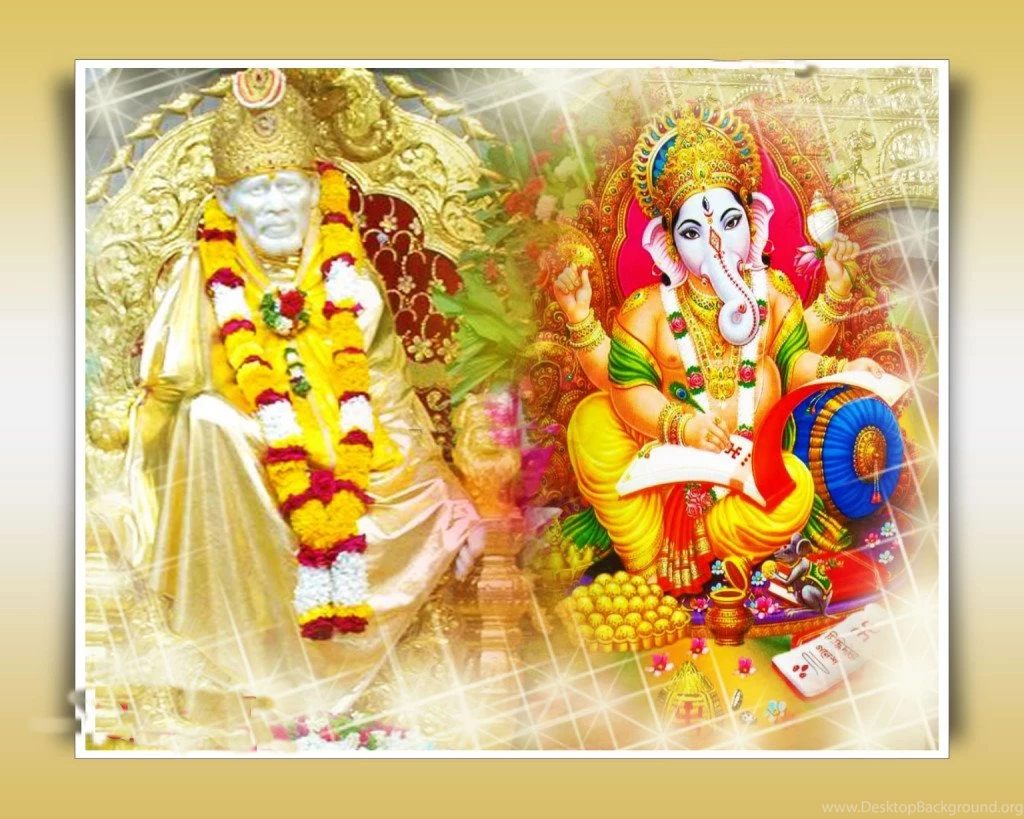 Ganesha With Siradi Saibaba Hd Wallpapers