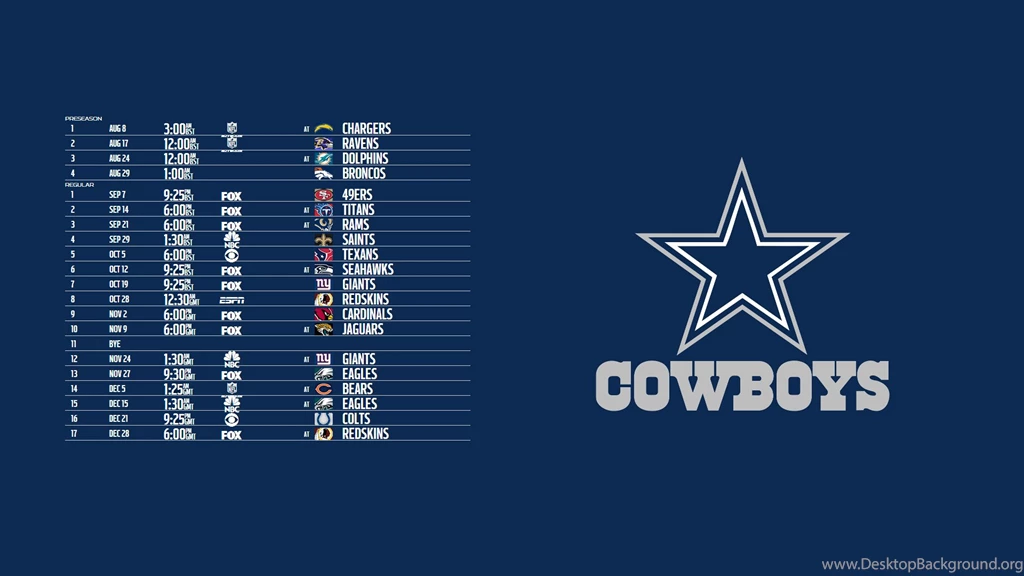 Cowboys Wallpapers 2015 Schedule